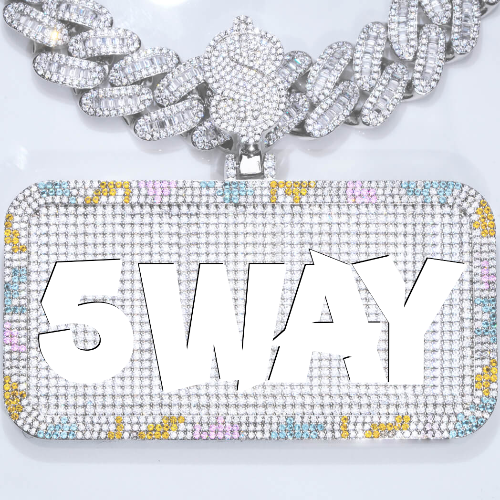CUSTOM LETTER NECKLACE 3D COLORFUL SQUARE