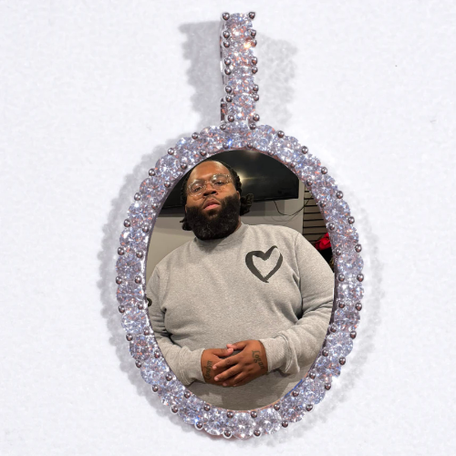 Large 3D Oval Custom Picture Pendant