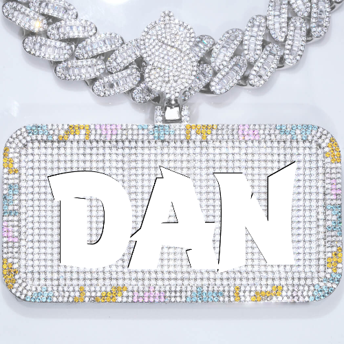 CUSTOM LETTER NECKLACE 3D COLORFUL SQUARE