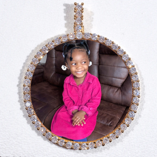 LARGE 3D CIRCLE CUSTOM PICTURE PENDANT