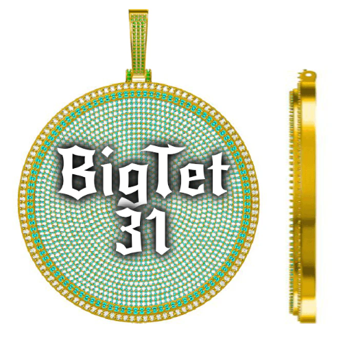 CUSTOM LETTER NECKLACE 3D BIG DISC