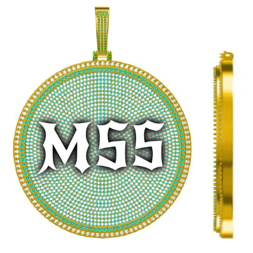 CUSTOM LETTER NECKLACE 3D BIG DISC
