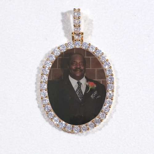 3D Oval Custom Picture Pendant