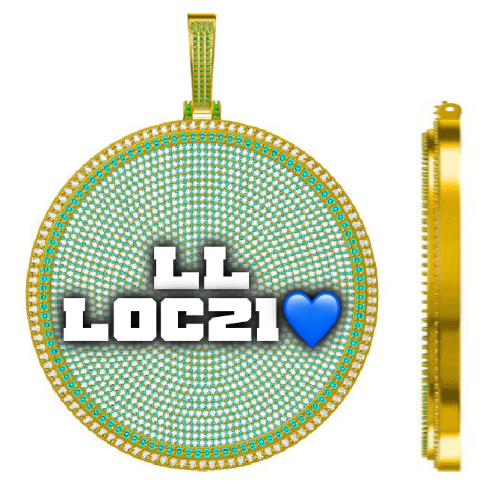 CUSTOM LETTER NECKLACE 3D BIG DISC