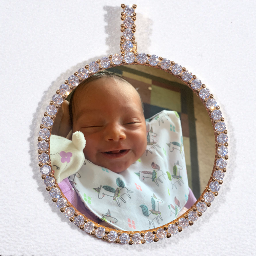 LARGE 3D CIRCLE CUSTOM PICTURE PENDANT