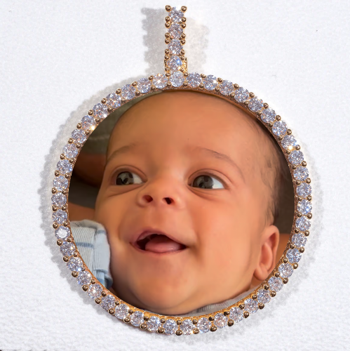 LARGE 3D CIRCLE CUSTOM PICTURE PENDANT