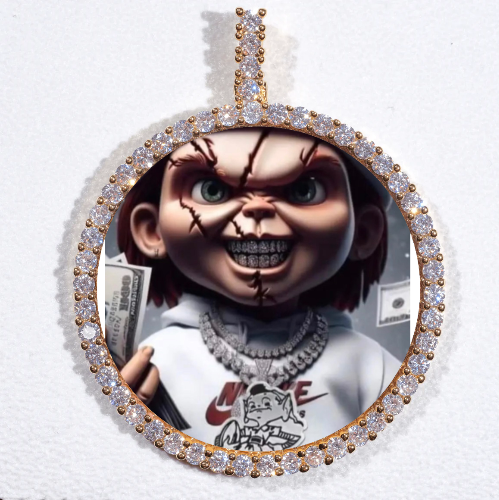 LARGE 3D CIRCLE CUSTOM PICTURE PENDANT