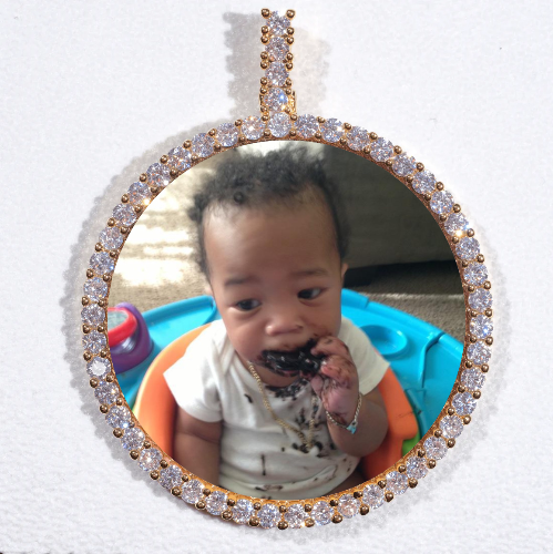 LARGE 3D CIRCLE CUSTOM PICTURE PENDANT