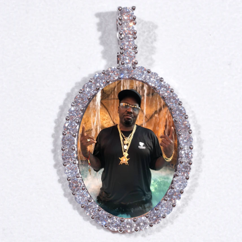 Large 3D Oval Custom Picture Pendant