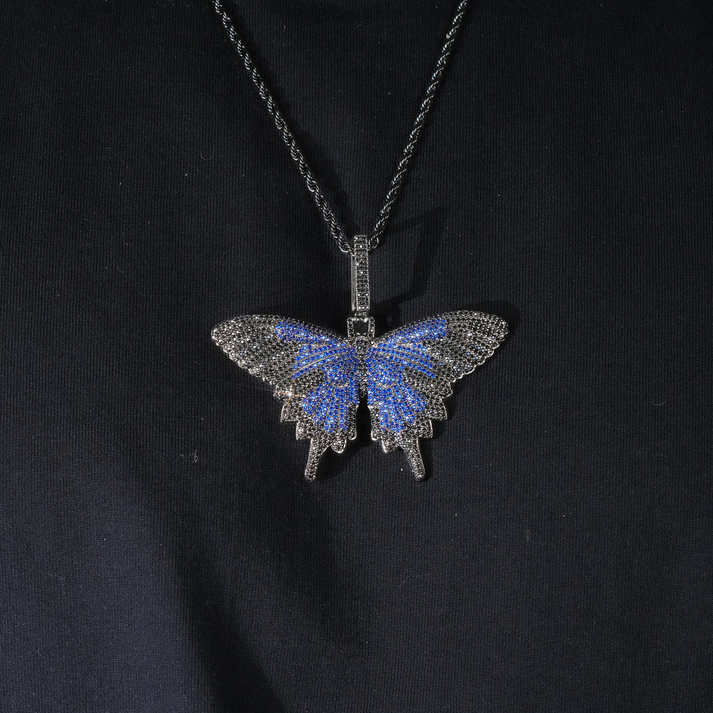 18K Gold-Plated Micro-inlay AAA CZ Butterfly Pendant Necklace