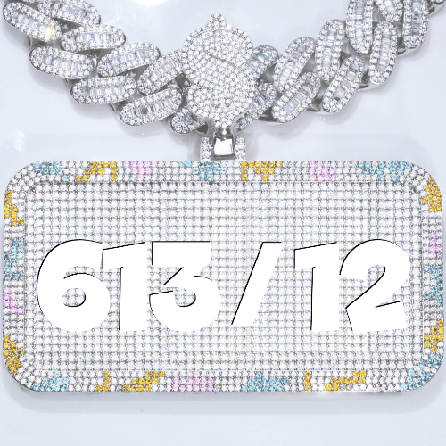 CUSTOM LETTER NECKLACE 3D COLORFUL SQUARE
