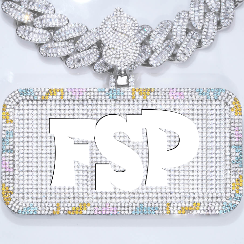 CUSTOM LETTER NECKLACE 3D COLORFUL SQUARE