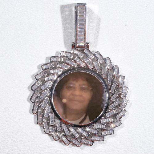 Large 3D Baguette Custom Picture Pendant