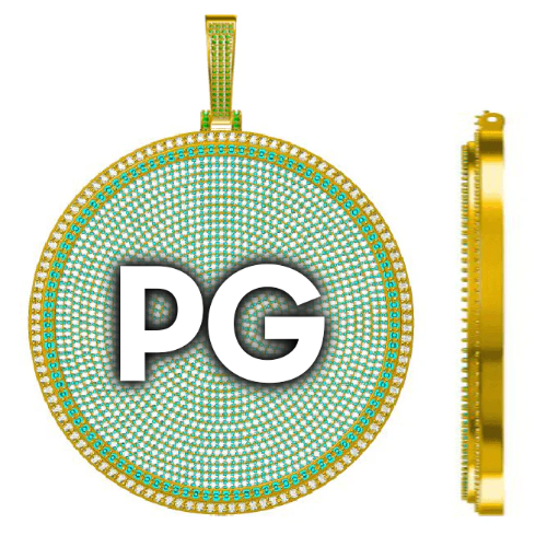 CUSTOM LETTER NECKLACE 3D BIG DISC