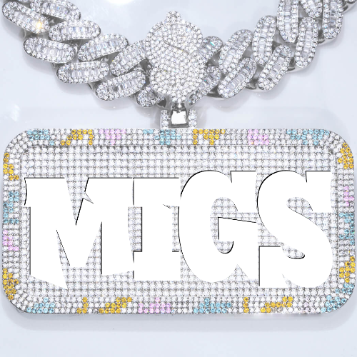 CUSTOM LETTER NECKLACE 3D COLORFUL SQUARE