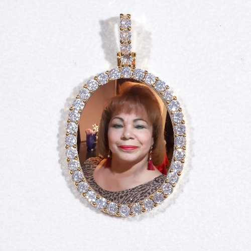3D Oval Custom Picture Pendant
