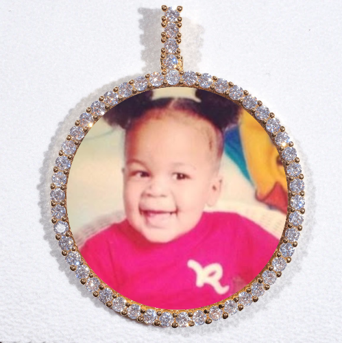 LARGE 3D CIRCLE CUSTOM PICTURE PENDANT