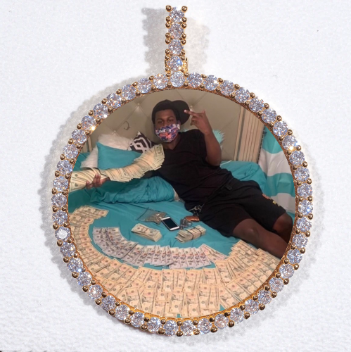 LARGE 3D CIRCLE CUSTOM PICTURE PENDANT