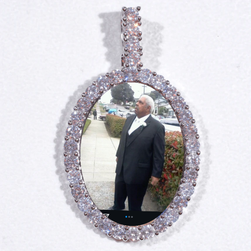 Large 3D Oval Custom Picture Pendant