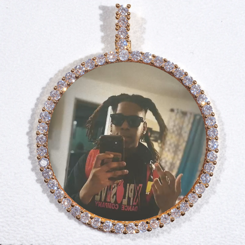 LARGE 3D CIRCLE CUSTOM PICTURE PENDANT