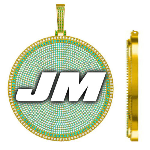 CUSTOM LETTER NECKLACE 3D BIG DISC
