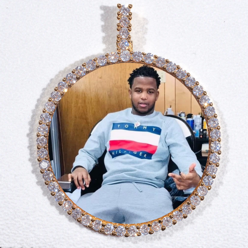 LARGE 3D CIRCLE CUSTOM PICTURE PENDANT