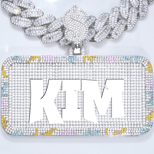 CUSTOM LETTER NECKLACE 3D COLORFUL SQUARE