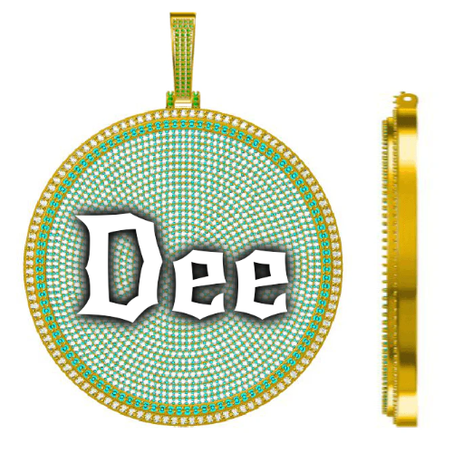 CUSTOM LETTER NECKLACE 3D BIG DISC