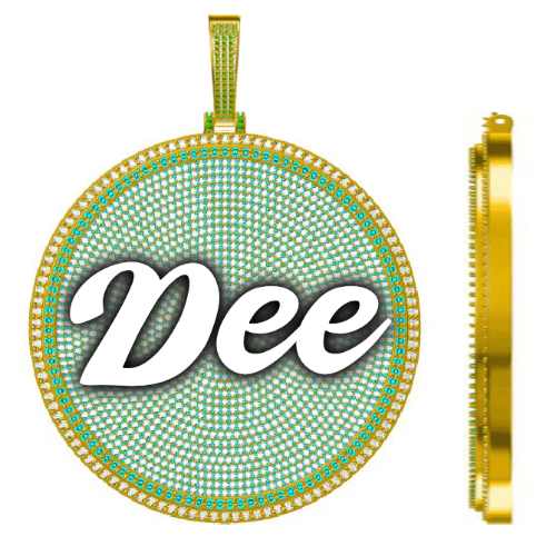 CUSTOM LETTER NECKLACE 3D BIG DISC