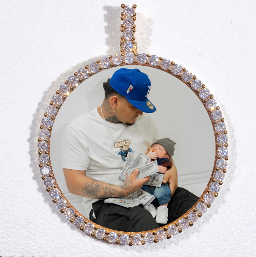 LARGE 3D CIRCLE CUSTOM PICTURE PENDANT