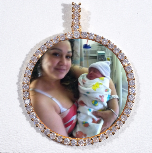 LARGE 3D CIRCLE CUSTOM PICTURE PENDANT