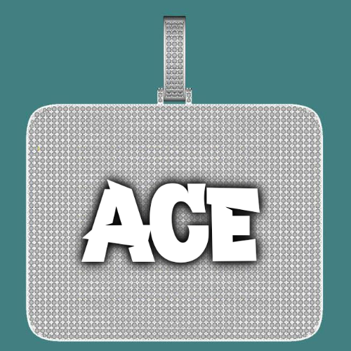CUSTOM LETTER NECKLACE 3D BIG SQUARE