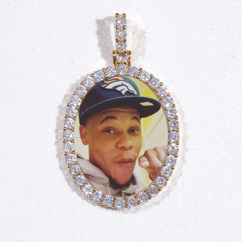 3D Oval Custom Picture Pendant