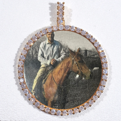 LARGE 3D CIRCLE CUSTOM PICTURE PENDANT