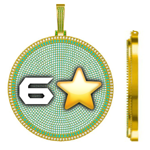 CUSTOM LETTER NECKLACE 3D BIG DISC