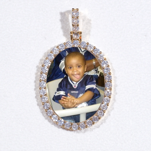 3D Oval Custom Picture Pendant