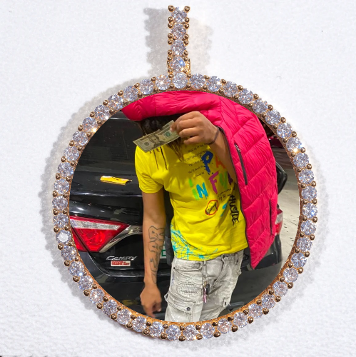 LARGE 3D CIRCLE CUSTOM PICTURE PENDANT