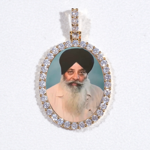 3D Oval Custom Picture Pendant