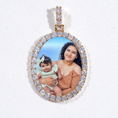 3D Oval Custom Picture Pendant