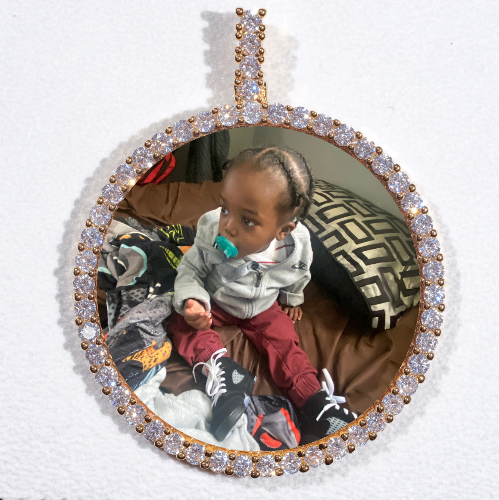 LARGE 3D CIRCLE CUSTOM PICTURE PENDANT