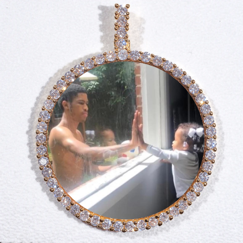 LARGE 3D CIRCLE CUSTOM PICTURE PENDANT
