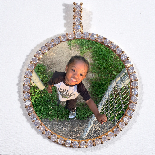 LARGE 3D CIRCLE CUSTOM PICTURE PENDANT