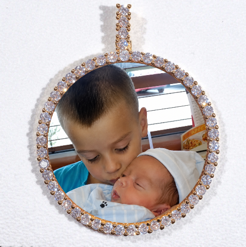 LARGE 3D CIRCLE CUSTOM PICTURE PENDANT