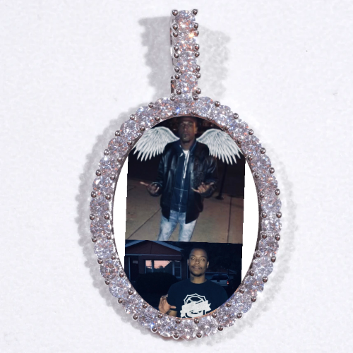 Large 3D Oval Custom Picture Pendant