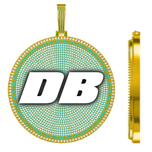 CUSTOM LETTER NECKLACE 3D BIG DISC