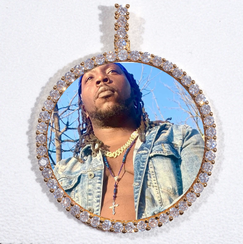 LARGE 3D CIRCLE CUSTOM PICTURE PENDANT