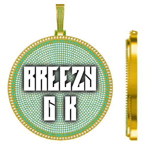 CUSTOM LETTER NECKLACE 3D BIG DISC