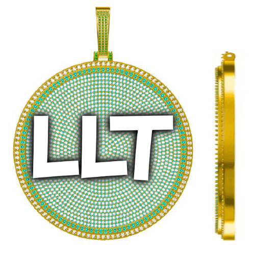 CUSTOM LETTER NECKLACE 3D BIG DISC