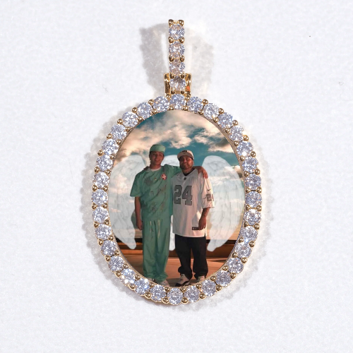 3D Oval Custom Picture Pendant