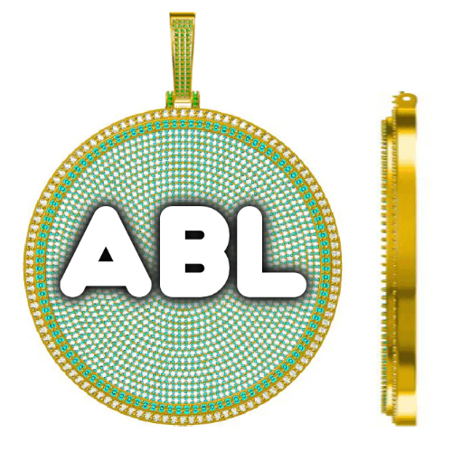 CUSTOM LETTER NECKLACE 3D BIG DISC